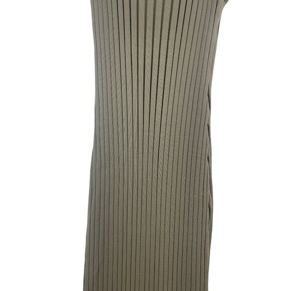 Legoe Heritage Maternity Women's Large Ribbed Luxe Shift Taupe Midi Tank Dress - Picture 3 of 11